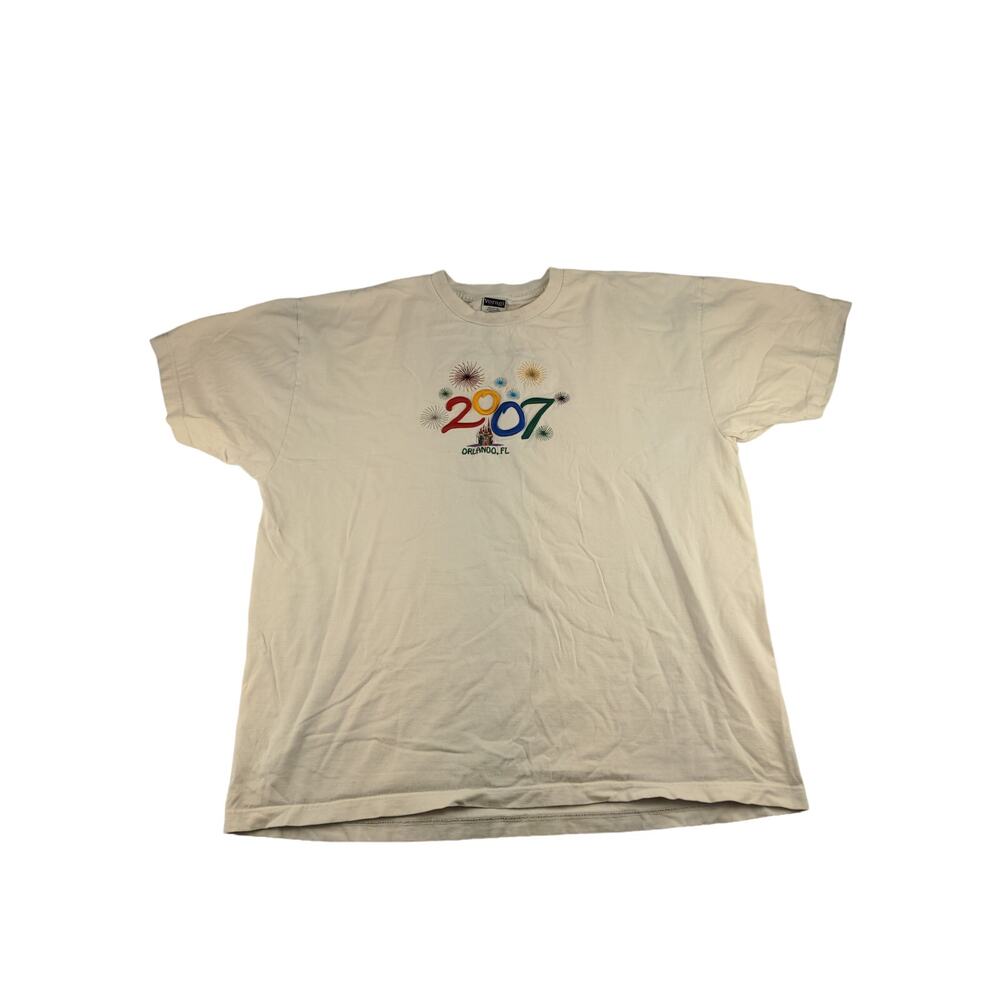 Orlando Florida 2007 T Shirt Embroidered Castle SZ XXL 2XL White